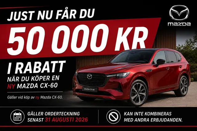 Mazda CX-60 2.5 PHEV 327hk, 8AT, AWD, Homura  COSO TLOP